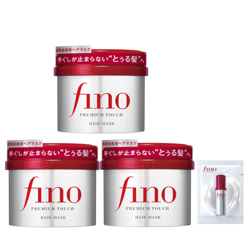 Fino Premium Touch Thick Serum Hair Mask, 8.1 oz (230 g) x 3 Pieces + Free Hair Care, Damage, Repair, Luster, Color Retention, Moisturizing