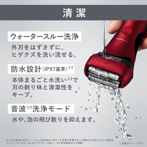 Panasonic ES-L340D-R Men's Shaver Lamb Dash PRO 3-Blade Charging Stand Close Swing Head Red