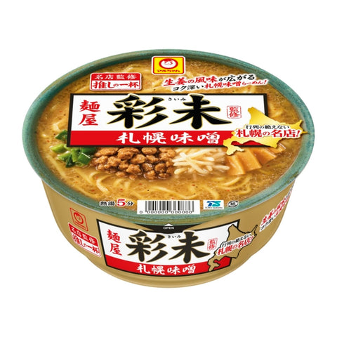 Maruchan 推之一杯 面屋彩未 札幌味噌 127克×12个 (味噌拉面/杯面) 即席 杯拉面(著名店监修/拉面)札幌味噌拉面 速溶拉面 东洋水产