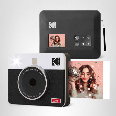 コダック KODAK Mini Shot 3 レトロ 4PASS 2-in-1インスタントカメラ＆フォトプリンター(7.6cmx7.6cm)＋カメラ本体8枚入り、ホワイト