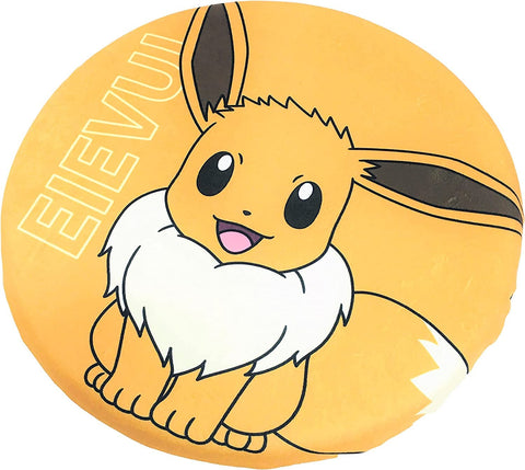 MORIPiLO 座布団 椅子 クッション ポケモン BIG モンスターボール イーブイ グッズ ぬいぐるみクッション 低反発 ブラウン 40x40x4cm まくらのモリシタ 370779