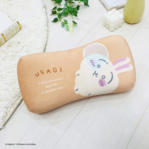 MORIPiLO 4621077 Morishita Memory Foam Pillow, Chiikawa, Rabbit 5.9 x 12.2 inches (15 x 31 cm), Lumbar, Backrest, Support, Stuffed Toy, Cushion, Small and Cute Guy, Character Goods, Beige