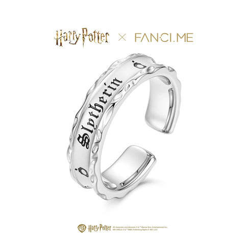 FANCIME x Harry Potter 公式コラボ レディース メンズ リング グリフィンドール スリザリン レイブンクロー ハッフルパフ リング ホグワーツ四寮 調節可能 指輪 オープンリグ シルバー ゴールド ハロウィン クリスマス プレゼント
