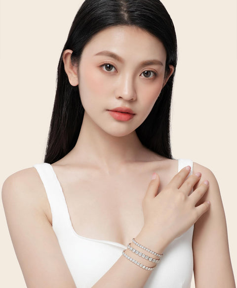 FANCIME 莫桑石 手鍊 女士 網球 手鍊 寬3mm 4mm 5mm tennis 手鐲 純銀 金色 銀色 S925 獎勵 聖誕節 生日 紀念日 禮物 附禮品包裝
