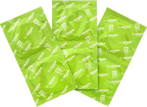 Natural Rubber Latex Condoms, Natural Fit Type, Medium, 0.03mm, Pack of 56, by Amazon