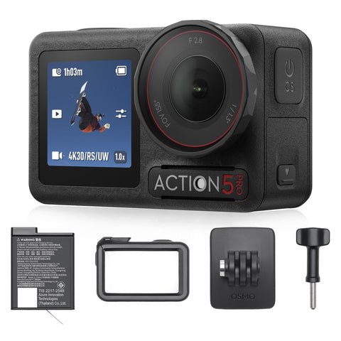 DJI Osmo Action 5 Pro スタンダードコンボ アクションカメラ小型 1/1.3インチセンサー付き 防水 4K/120fps映像 被写体トラッキング 手ブレ補正 デュアルOLEDタッチ画面 スポーツ vlog ウェアラブルカメラ 動画撮影用カメラ