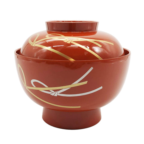 Maejyu 漆器 4.5 雜煮碗 結 全洗朱 3T-419