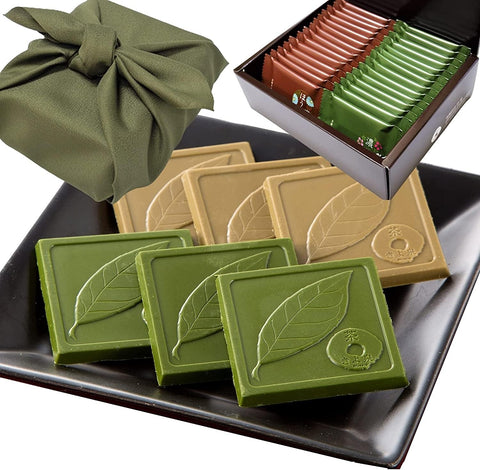 Kiyoizumi Respect for the Aged Day, Uji Matcha Chocolate, Hojicha Chocolate, 28 Pieces Set, Wrapping, Furoshiki, Matcha Sweets, Candy Gift, Board Chocolate, Kyoto, Individual Packaging, Gift Souvenir,