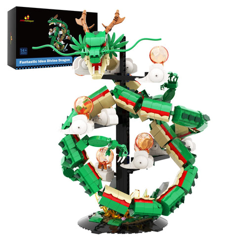 JMBricklayer Dragon Building Blocks Set with Lights 70134 Building Toys for Adults Cool Animals Dragons Display Models, Animal Collection Dinosaur Building Toys, Dragon Dragon Ball Building Blocks