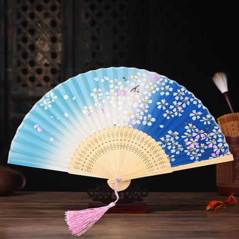 Boshiho Fan, Men's, Women's, Stylish, Japanese Style, Bamboo Silk, Pure Silk, Beautiful, Floral Pattern, Butterfly, Cherry Blossom Pattern, Fan Bag, Japanese Accessory, Festival, Souvenir, Gift