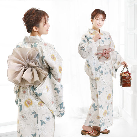 Fuuka X142333 Women's Yukata 2-Piece Set, One Size Fits All (Waist Belt, Made in Japan)