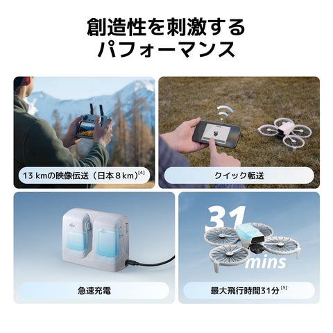 DJI Flip Fly More組合(附RC 2螢幕發射器)無人機 附攝影機 4K UHD攝影機無人機(成人用) 手掌離陸 自動返回 小型無人機 智慧飛行 電池×3 合計工作時間93分鐘