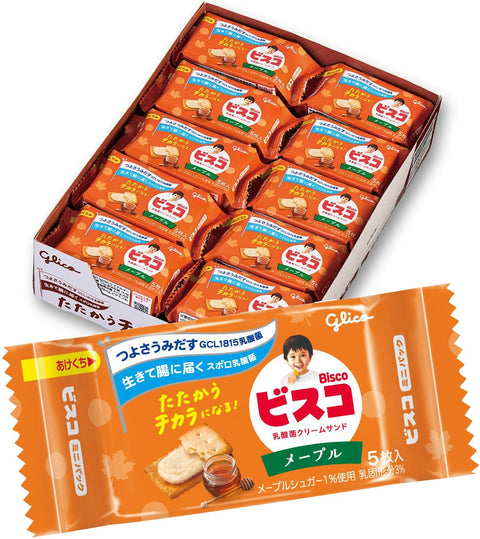 ビスコ ミニパック メープル bisco glico 乳酸菌クリームサンド ビスケット 5枚×20個 江崎グリコ