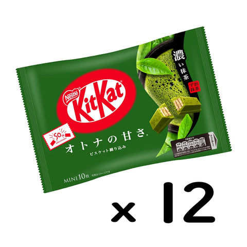 Nestle Japan KitKat Mini Matcha Sweetness of Adult Tea, 10 Sheets x 12 Bags