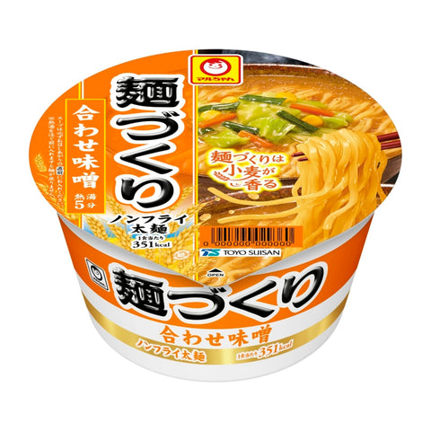 マルちゃん 麺づくり 合わせ味噌 (104g×12個 / ノンフライ 太麺) 味噌ラーメン カップ麺 カップラーメン (香り立ちスープ×小麦香るつるもち麺) 箱買い 防災 備蓄用 ラーメン 東洋水産