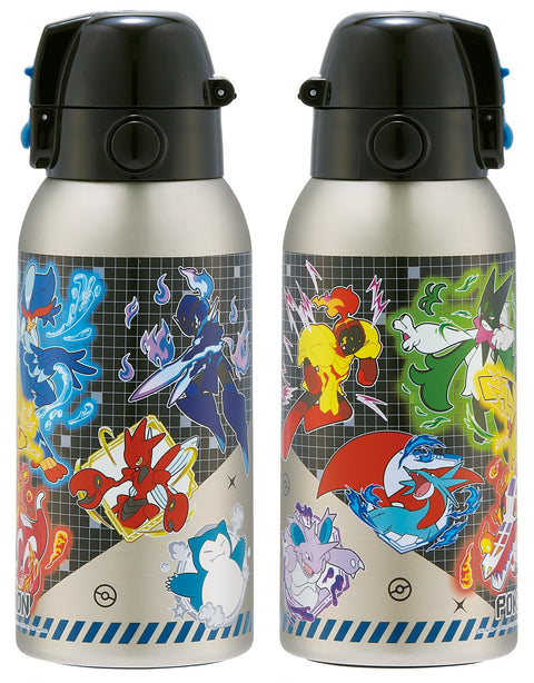 스케이터 (스케이터), 어린이용 스테인리스 스틸 물병, 다이렉트 드링크, 600ml, 어린이용, 경량 타입, 포켓몬, 25, 남아용, 단열 물병, 스포츠 보틀, 어린이 물병, STCH6-A