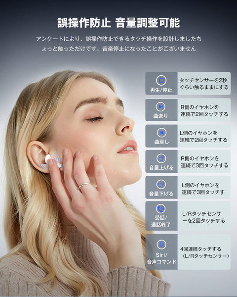 ワイヤレスイヤホン bluetooth 5.4 【ダブル マイクENC CVC8.0通話ノイズキャンセリ】自動ペアリング EDR 空間オーディオ音質 hi-fi音質 AACコーデック ブルートゥース ハンズフリー通話 無線 片耳 インナーイヤー タイプc OVP過充電保護 長時間 タッチセンサー 左右分離 フィット 通勤通学/散歩/WEB/テレワーク/ZOOM/電話