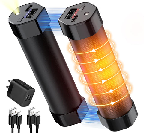 Boweer Rechargeable Warmer 360° Full Heating Fast Heating 4-level Temperature Control Maximum 14 Hours Continuous Heating Mobile Battery Function 10000mAh Large Capacity Flashlight Function Electric
