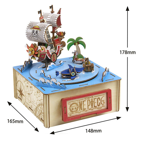 ki-gu-mi One Piece Music Box - Enjoyed by Elementary School Students and Adults, Wooden 3D Puzzle, DIY Craft Kit, Educational Toy for Boys and Girls, 3D Art, Great Gift for Adults