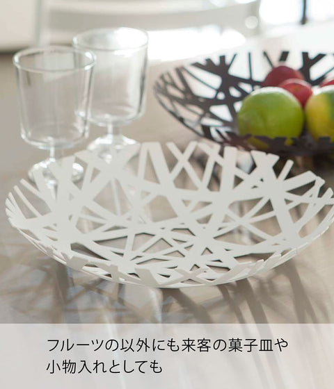 YAMAZAKI 家用塔水果碗 白色 2497