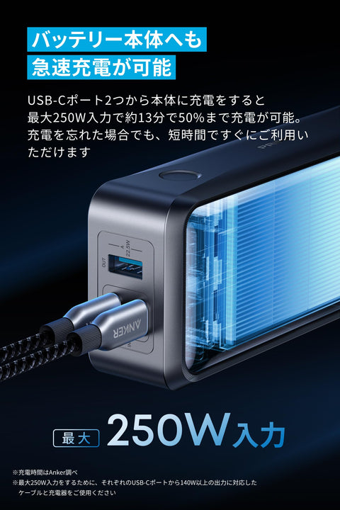 Anker Prime Power Bank (26250mAh, 300W)【最大合計300W出力/単ポート最大140W出力 / Power Delivery対応/PSE技術基準適合/USB-C入力】iPhone 17シリーズ / MacBook Android その他機器対応