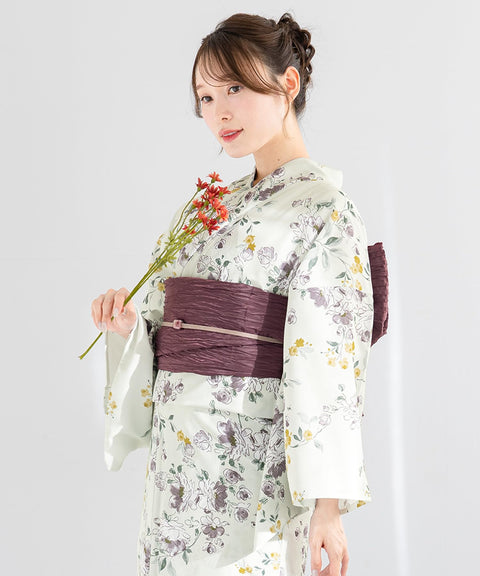Soubien Floro Women's Yukata, 3-Piece Set, Separate, New 2-Part Yukata (Yukata/Waistband/Date Closure)