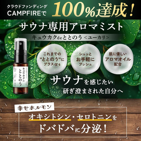 Kyukaku de Toto, 0.7 fl oz (20 ml), Eucalyptus Scent, Sauna Goods, Tent Sauna Hat, Sauna Hat