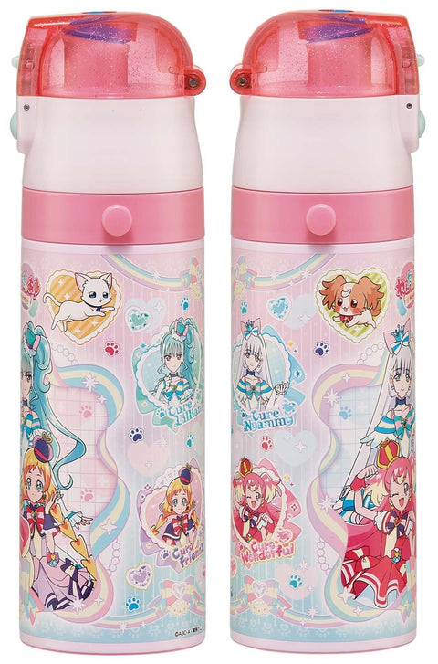 スケーター(Skater) 子供用 ステンレス 水筒 2way 直飲み 470ml わんだふる ぷりきゅあ コップ飲み 430ml 子供に優しい軽量タイプ 女の子 保温・保冷waterbottle スポーツボトル かわいい キッズ 子供 こども 水瓶 プリキュア SKDC4-A