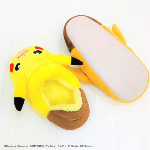 MORIPiLO 4620872 Morishita Slippers, Indoor Shoes, Kids, Women's, Pokemon, Pikachu, Eevee, Yellow, 9.1 - 9.8 inches (23 - 25 cm), Room Shoes, Fluffy Material, Character Goods, Pokemon