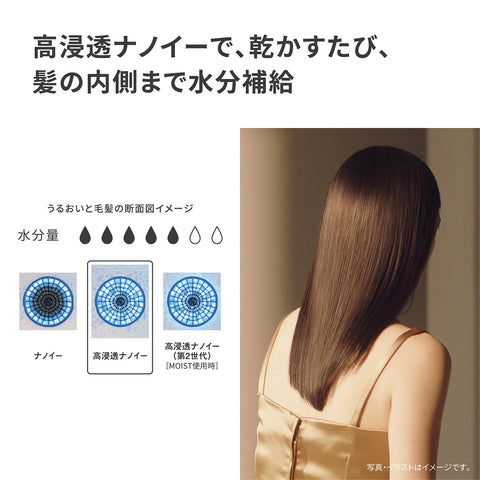 【Panasonic Store Plus Model】Panasonic Hair Dryer Nano Care High Penetration Nanoe & Mineral Equipped Compact Night Cap Nozzle Warm White EH-NA0K-W