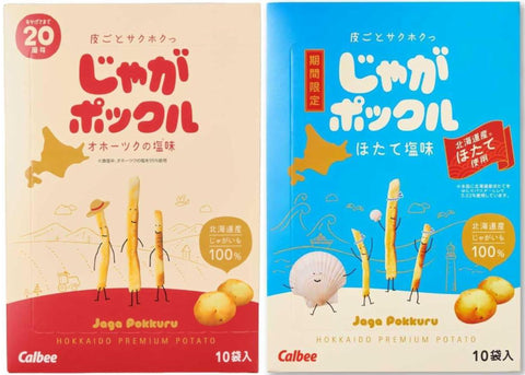 Calbee 卡乐比 土豆POKLE Ohotak盐(18克×10袋)&鲜盐味(18克×10袋)