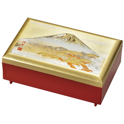 Maejyu 漆器 匠寶石盒 附音樂盒 白富士(G) 7V-312