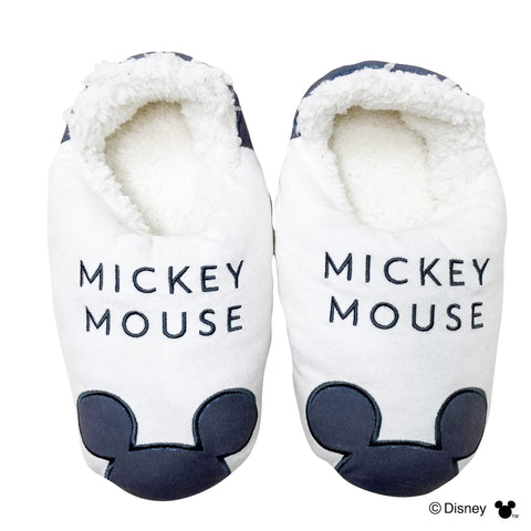 MORIPiLO 4621098 Morishita Slippers, Indoor Shoes, Kids, Women's, Mickey Beige, 9.1 - 9.8 inches (23 - 25 cm), Room Shoes, Fluffy Material, Character Goods, Disney