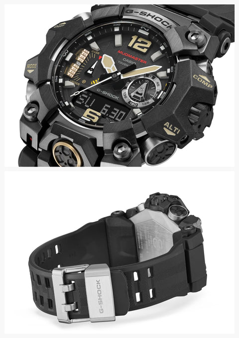 Casio GWG-B1000 Wristwatch, Mudmaster Bluetooth, Radio Solar, Biomass Plastic, Black