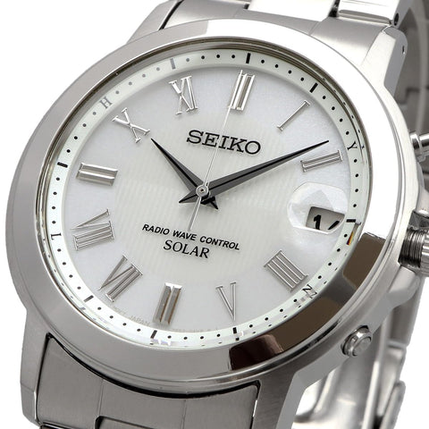 Seiko 精工手錶 精工精選 男士太陽能電波, 銀色/白色, 手鍊類型