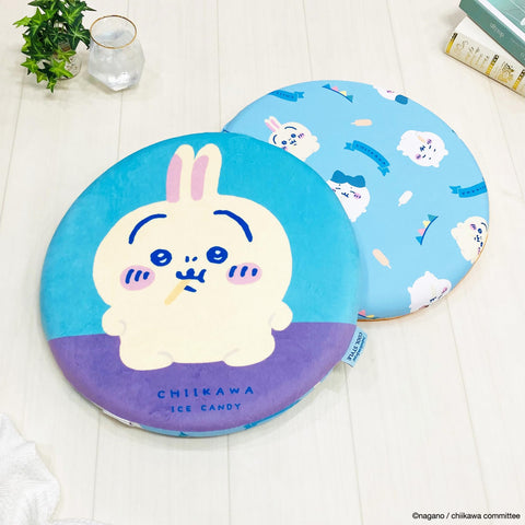 MORIPiLO 森志田 小可爱 兔子 坐垫 椅子 靠垫 40x40厘米 圆形 冷感 低反弹 人物 商品 超小可爱零食 蓝色 4621393