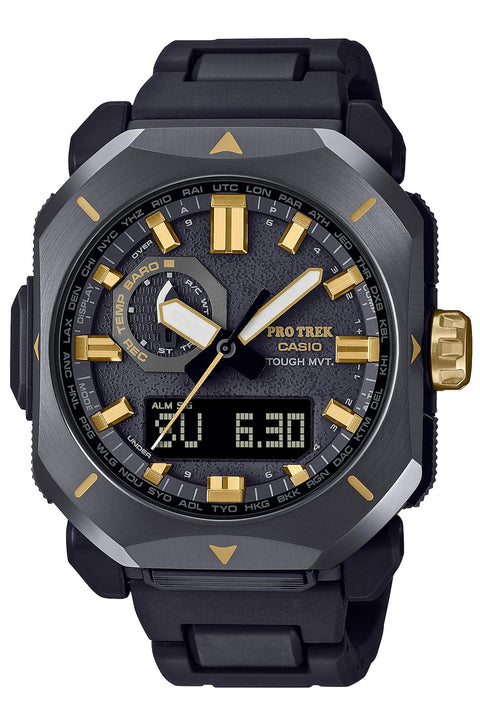 Casio PRW-6900ZE-1JR Men's Wristwatch, Solar Radio, Sapphire Glass, Black x Gold, Black, sports