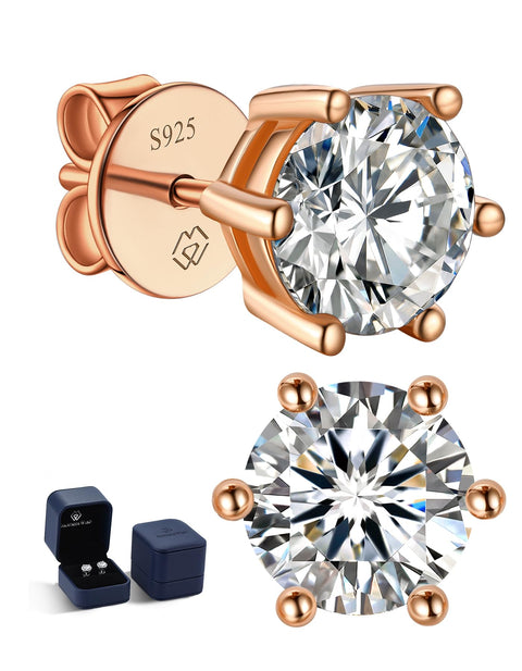 MomentWish モアサナイト ピアス レディース メンズ シルバー925 金属アレルギー対応 スタッドピアス 0.6-4 カラット 人工ダイヤモンド Dカラー VVS1 人気記念日 プレゼント 4/5/6.5/7.5/8mm
