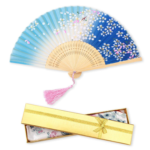 Boshiho Fan, Men's, Women's, Stylish, Japanese Style, Bamboo Silk, Pure Silk, Beautiful, Floral Pattern, Butterfly, Cherry Blossom Pattern, Fan Bag, Japanese Accessory, Festival, Souvenir, Gift