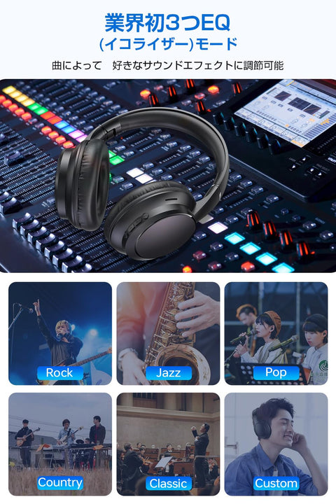 [Amazon.co.jp限定] 业界首款 蓝牙 5.4 耳机 蓝牙 无线耳机 ANC 降噪 有线 无线 两用 最长可播放35小时 内置麦克风 免提通话 多点适用 佩戴舒适 轻量 耳罩式耳机 防漏 3种EQ模式 可折叠 SBC/AAC 兼容 3.5毫米线 黑色