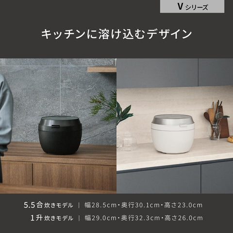 파나소닉 라이스 쿠커 5.5 컵 슈프림 모델 비스트로 타쿠미 AI 가압 열풍 펌프 포함, 유지 보수 부품 2개, 라이트 그레이지, SR-V10BB-H