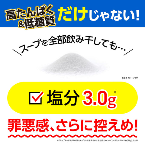 杯面 PRO 高蛋白&低糖分再减少盐分海鲜面[保持美味] 日清食品 杯面 78克×12个