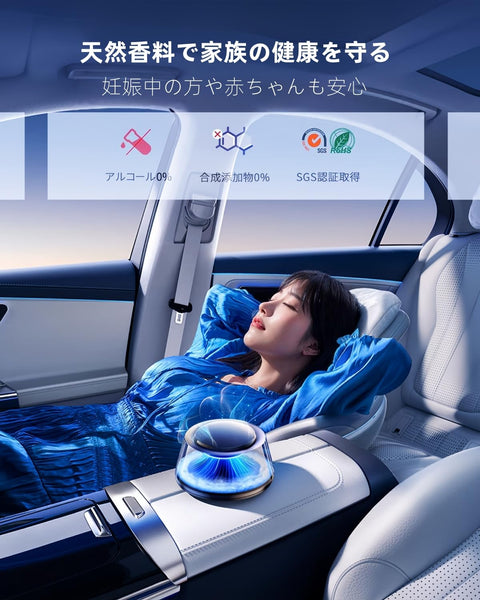【2026年新登場・8色氛圍燈・3支精油】FLIRVA 車用香薰劑 充電式香薰擴散器【4D同步香氣體驗・自動開/關】白麝香系 富士 & 櫻花 & 寒檀 9個精油附贈 擺件 擺件裝飾品 PRO 品質飾板 男女雕塑 10 月 30 月 3030 顆裝飾頭。
