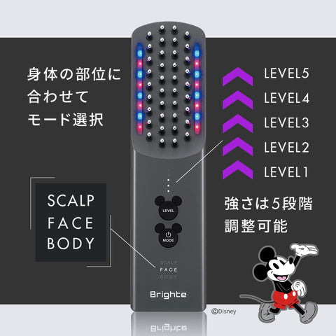 【Mickey Collaboration + Hair Clip Included】 Brighte Bright ELEKI BRUSH+ Electric Brush Facial Machine EMS RF LED Equipped Lift-Up Skin Care