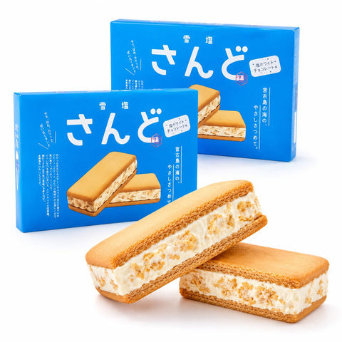 【冲绳土产】宫古岛的海洋温柔的雪盐三明治 盐白巧克力味 (6个装)×2个