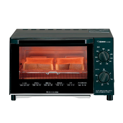 Zojirushi Toaster Oven, Kongari Club, Toasts 2 Slices of Bread, Temperature Adjustment, Easy Cleaning, Black, EQ-AM22-BA