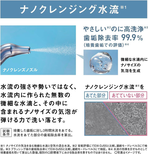 Panasonic松下 口腔清洗器 Doltz 纳米清洁水流 防水 无线 白色 EW-NJ80-W