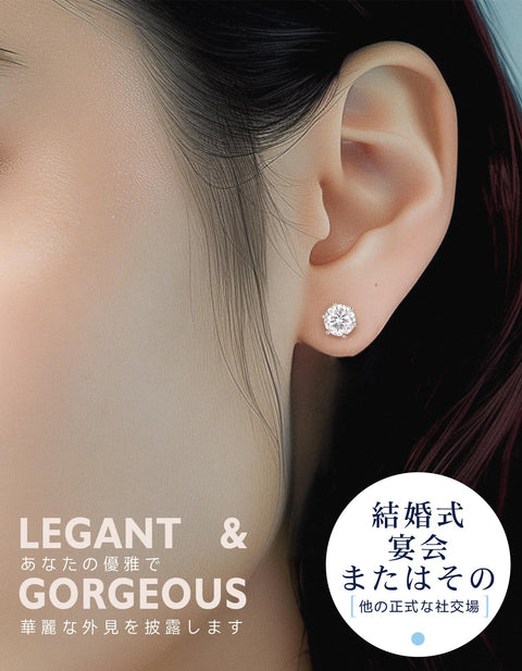 MomentWish Moissanite Earrings, Women's, Men's, 925 Silver, Hypoallergenic Stud Earrings, 0.6 - 4 Carats, Artificial Diamond, D Color, VVS1, Popular Anniversary, Gift, 4/5/6.5/7.5/8 mm