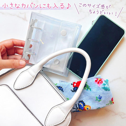 Abon Abon Abon Sealing Notebook, Plastan pp Sheets, Storage Bag Included, A8 Size Fits in Small Bags, White, Pre-Notebook, Transparent, Push Color, File
