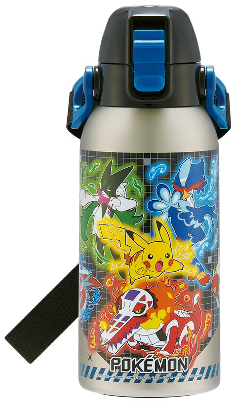 Skater STCH6-A Children's Stainless Steel Water Bottle, Direct Drinking, 20.2 fl oz (600 ml), Lightweight Type, For Boys, Cold Insulation, Sports Bottle, For Kids